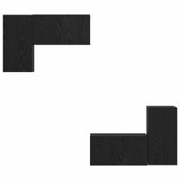 Set mobile TV Montaggio a parete-Credenza per TV Rovere Nero Legno multistrato 154267