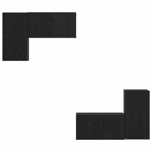 Set mobile TV Montaggio a parete-Credenza per TV Rovere Nero Legno multistrato 154267