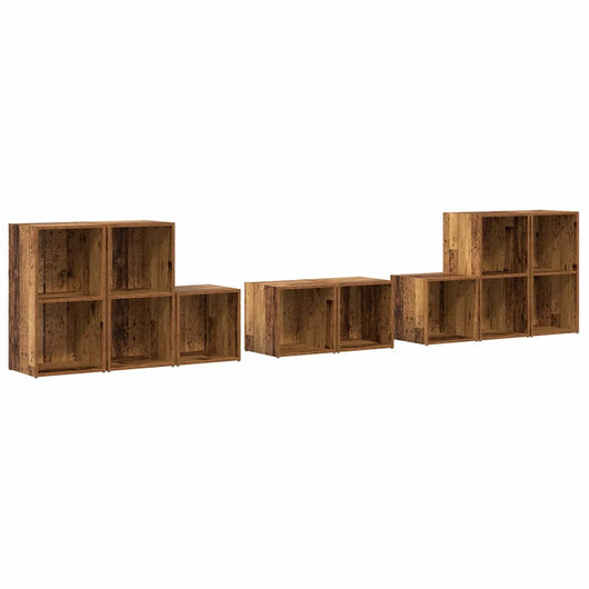 vidaXL Set di mobili TV 8 pcs Legno vecchio 37 x 35 x 72 cm