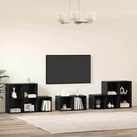 vidaXL Set di mobili TV 8 pcs Rovere Nero 37 x 35 x 72 cm