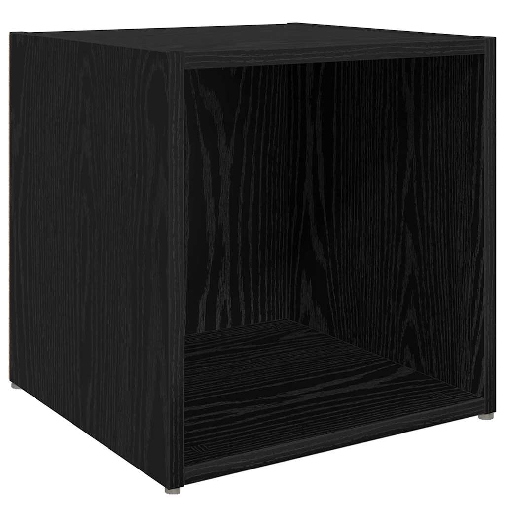 Set di mobili TV 8 pz-Set di 8 Credenza per TV Rovere Nero Legno multistrato