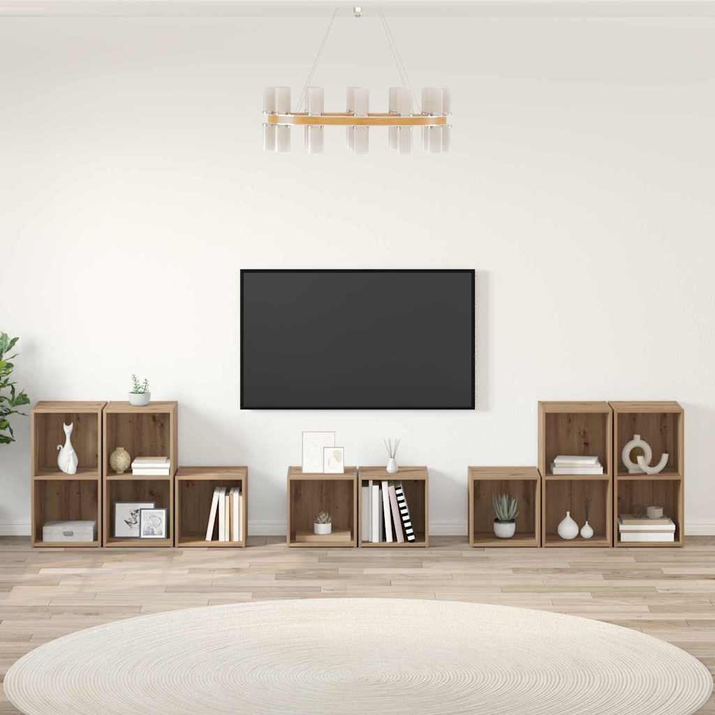 vidaXL Set di mobili TV 8 pcs Rovere artigianale 37 x 35 x 72 cm