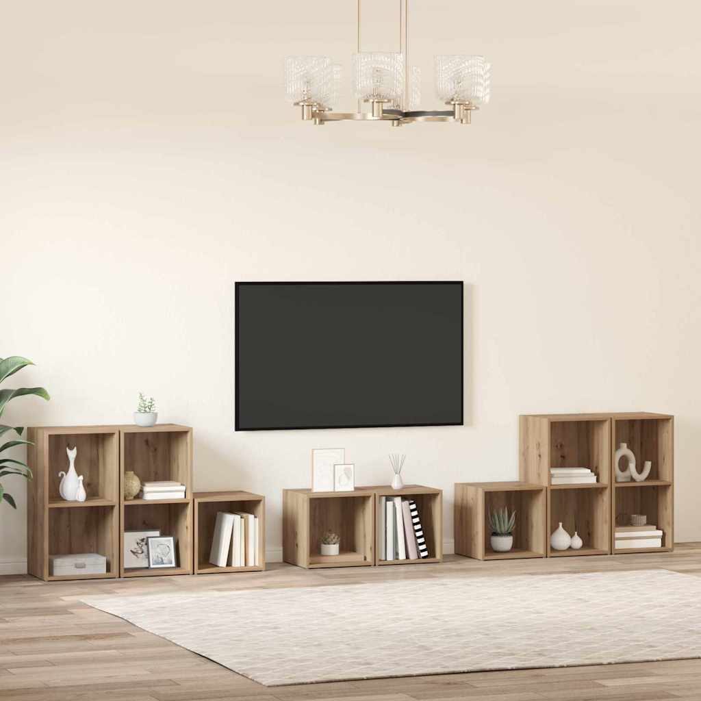 vidaXL Set di mobili TV 8 pcs Rovere artigianale 37 x 35 x 72 cm