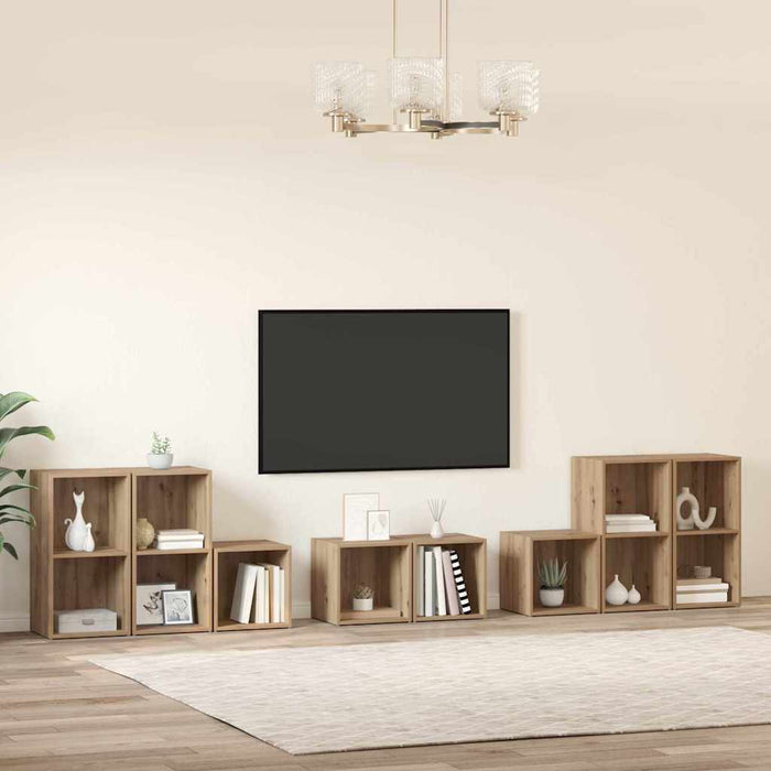 vidaXL Set di mobili TV 8 pcs Rovere artigianale 37 x 35 x 72 cm