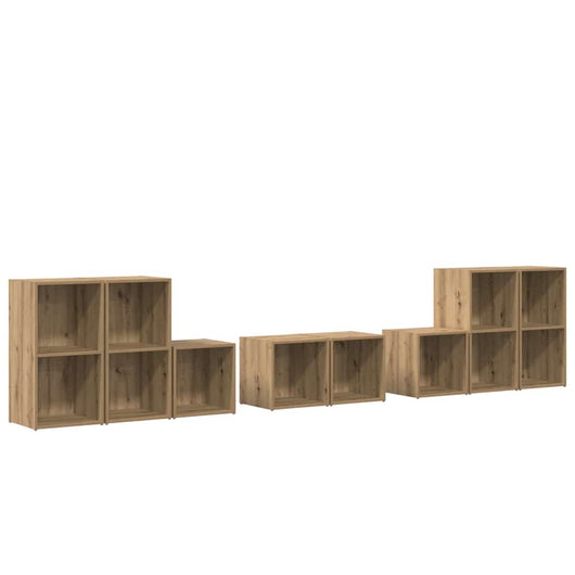 Set di mobili TV 8 pz-Set di 8 Credenza per TV Rovere artigianale Legno multistrato