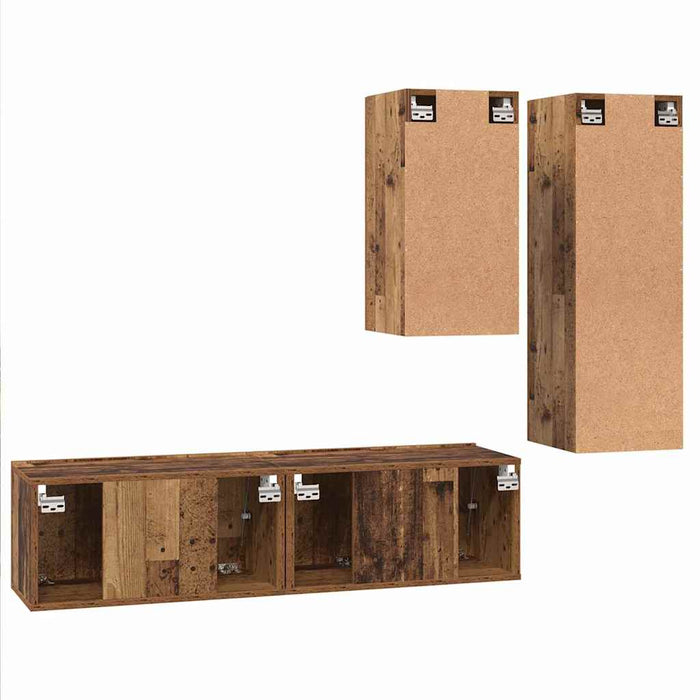 vidaXL Set mobile TV 4 pcs Legno vecchio 30.5 x 30 x 90 cm