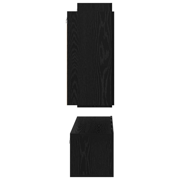 vidaXL Set mobile TV 4 pcs Rovere nero 30.5 x 30 x 90 cm