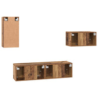 vidaXL Set mobile TV 4 pcs Legno vecchio 30.5 x 30 x 60 cm