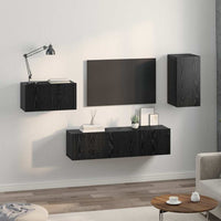 vidaXL Set mobile TV 4 pcs Rovere nero 30.5 x 30 x 60 cm
