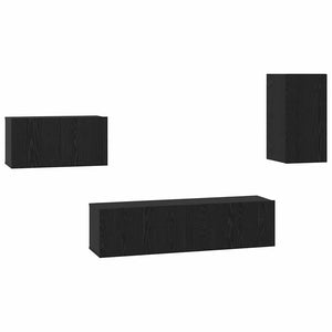 vidaXL Set mobile TV 4 pcs Rovere nero 30.5 x 30 x 60 cm