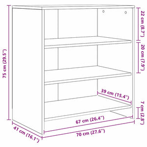 vidaXL Sideboards 2 pcs Legno vecchio 70 x 41 x 75 cm