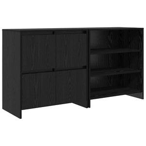vidaXL Sideboards 2 pcs Rovere nero 70 x 41 x 75 cm Legno multistrato