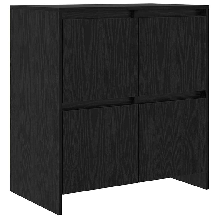 Credenza 2 pz-Set di 2 Buffet-Armadio da cucina Rovere Nero 70 x 41 x 75 cm Legno multistrato