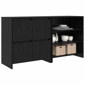 Credenza 2 pz-Set di 2 Buffet-Armadio da cucina Rovere Nero 70 x 41 x 75 cm Legno multistrato