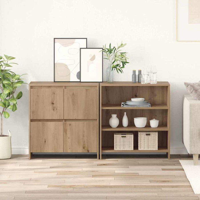 Credenza 2 pz-Set di 2 Buffet-Armadio da cucina Rovere artigianale 70 x 41 x 75 cm