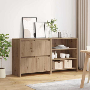 vidaXL Sideboards 2 pcs rovere artigianale 70 x 41 x 75 cm