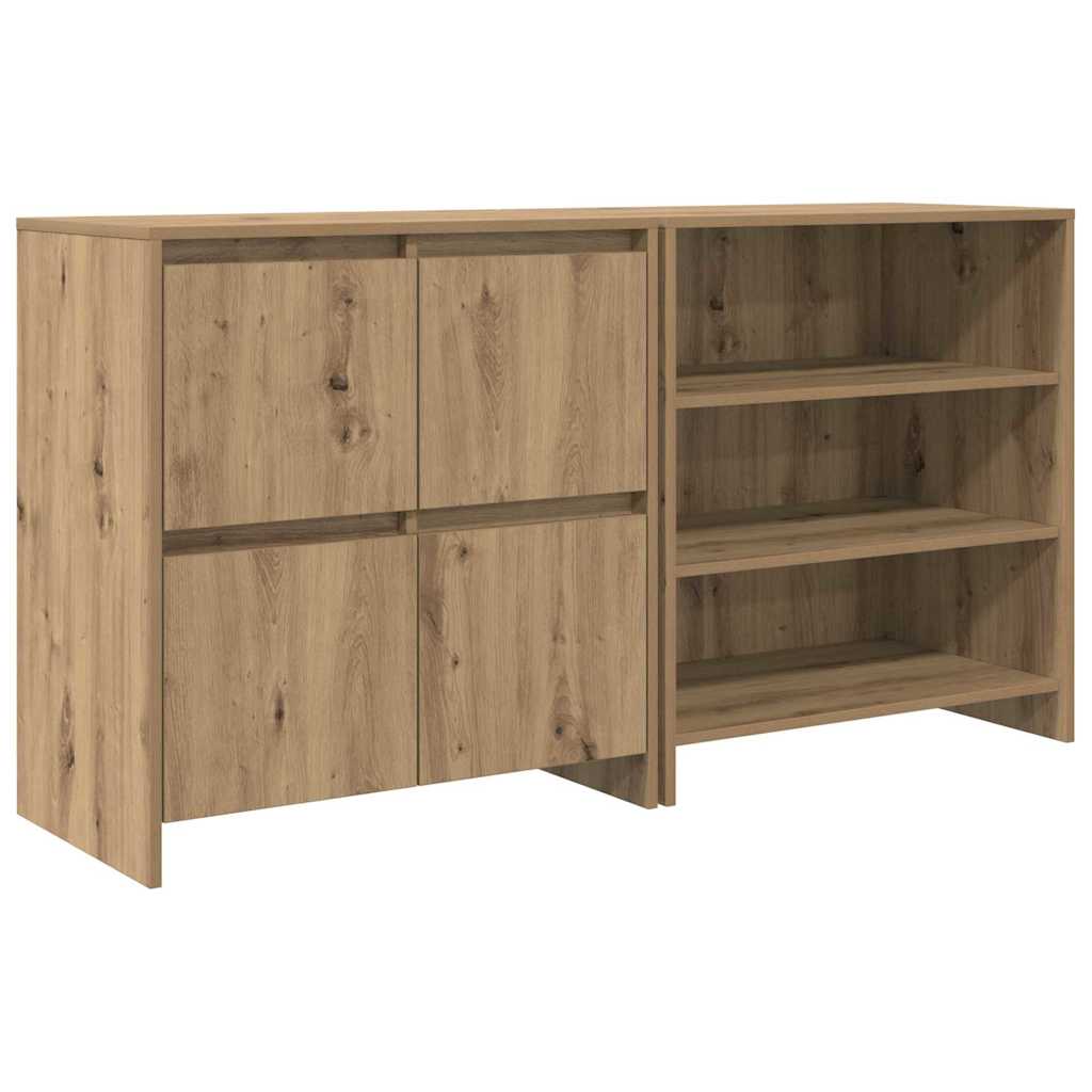 Credenza 2 pz-Set di 2 Buffet-Armadio da cucina Rovere artigianale 70 x 41 x 75 cm