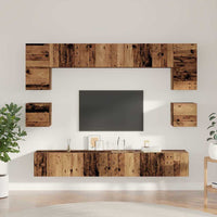 vidaXL Set mobile TV 8 pcs Legno vecchio 100 x 30 x 30 cm