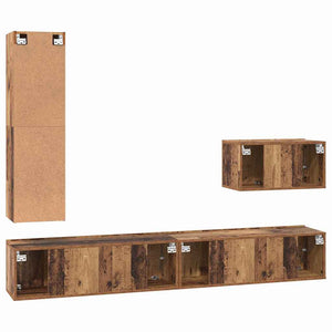 Set mobile TV 4 pcs Legno vecchio 30.5 x 30 x 110 cm 3393327
