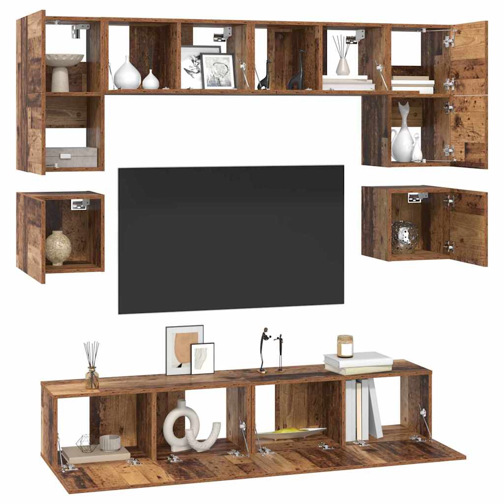 Set mobile TV 8 pcs Legno vecchio 80 x 30 x 30 cm 3393333