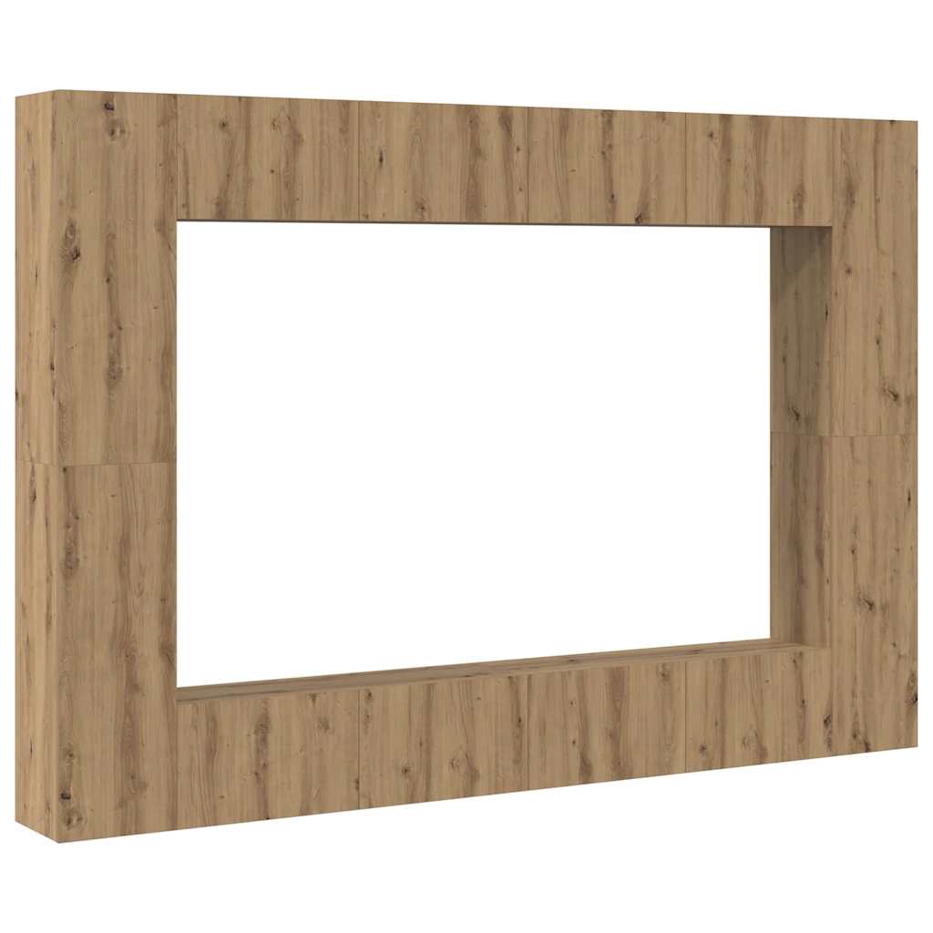 vidaXL Set mobile TV 8 pcs rovere artigianale Medio 100 x 30 x 30 cm