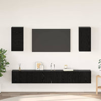 Mobile TV da Parete 3 pz-Set di 3 Mobile TV a Muro-Credenza TV Rovere Nero Legno multistrato 750247