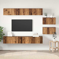 vidaXL Set mobile TV 8 pcs Legno vecchio 60 x 30 x 30 cm