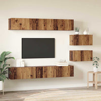 vidaXL Set mobile TV 8 pcs Legno vecchio 60 x 30 x 30 cm