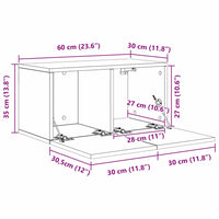 vidaXL Set mobile TV 8 pcs Legno vecchio 60 x 30 x 30 cm