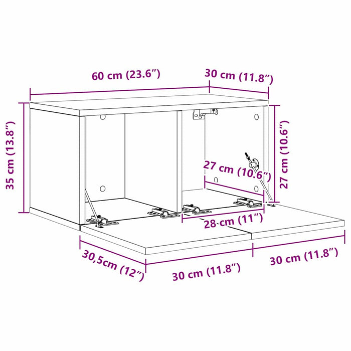 vidaXL Set mobile TV 8 pcs Legno vecchio 60 x 30 x 30 cm