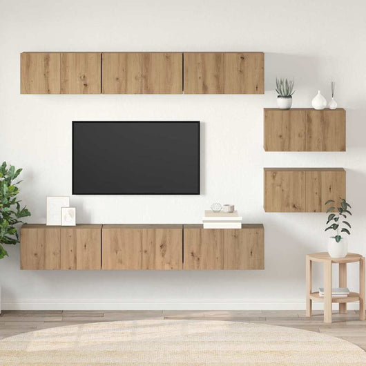 Set mobile TV-Credenza per TV Rovere artigianale Legno multistrato