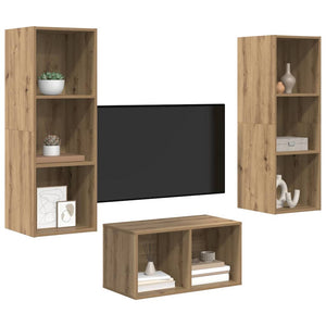 vidaXL Set mobile TV rovere artigianale 37 x 37 x 107 cm