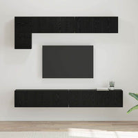 Set mobile TV Montaggio a parete 5 pcs Rovere Nero 3393385