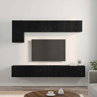 Set mobile TV Montaggio a parete 5 pcs Rovere Nero 3393385