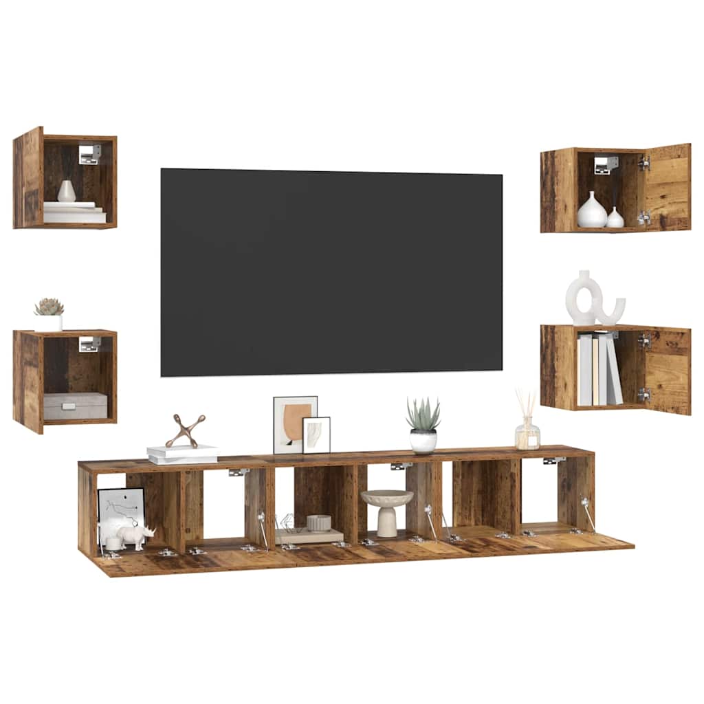 Set mobile TV 7 pcs Legno vecchio 60 x 30 x 30 cm 3393396