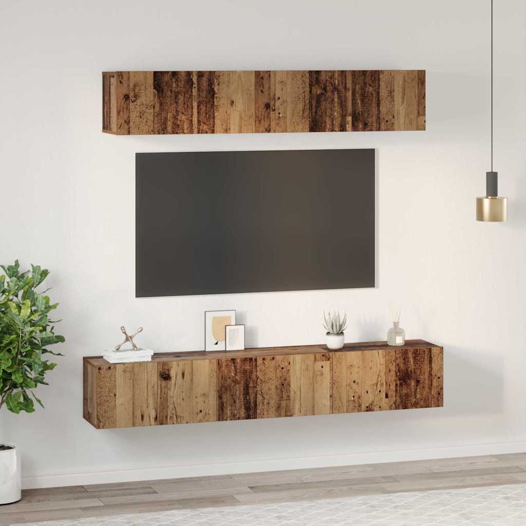 vidaXL Set di mobili TV 5 pcs Legno vecchio Standard Media
