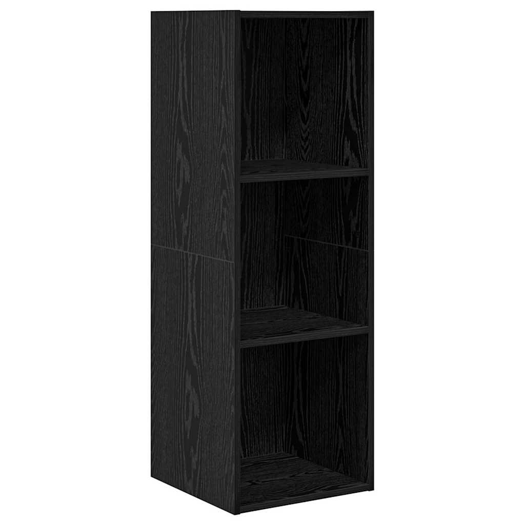 Set mobile TV 3 pz-Set di 3 Credenza per TV Rovere Nero Legno multistrato 463192