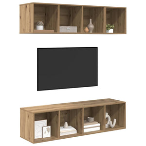 vidaXL Set di mobili TV 3 pcs rovere artigianale Legno multistrato