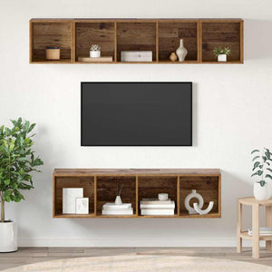 Set mobile TV 4 pz-Set di 4 Credenza per TV Legno vecchio Legno multistrato 779023