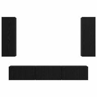 vidaXL Set mobile TV 5 pcs Rovere nero Media 30.5 x 30 x 90 cm