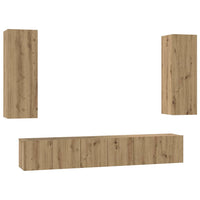 vidaXL Set mobile TV 4 pcs rovere artigianale 30.5 x 30 x 90 cm