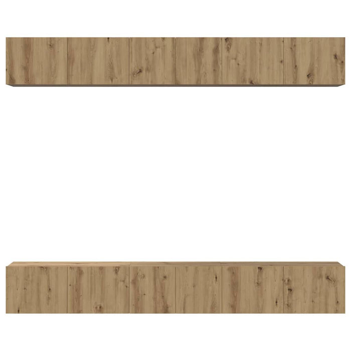 Set mobile TV 6 pz-Set di 6 Credenza per TV Rovere artigianale Legno multistrato 721444