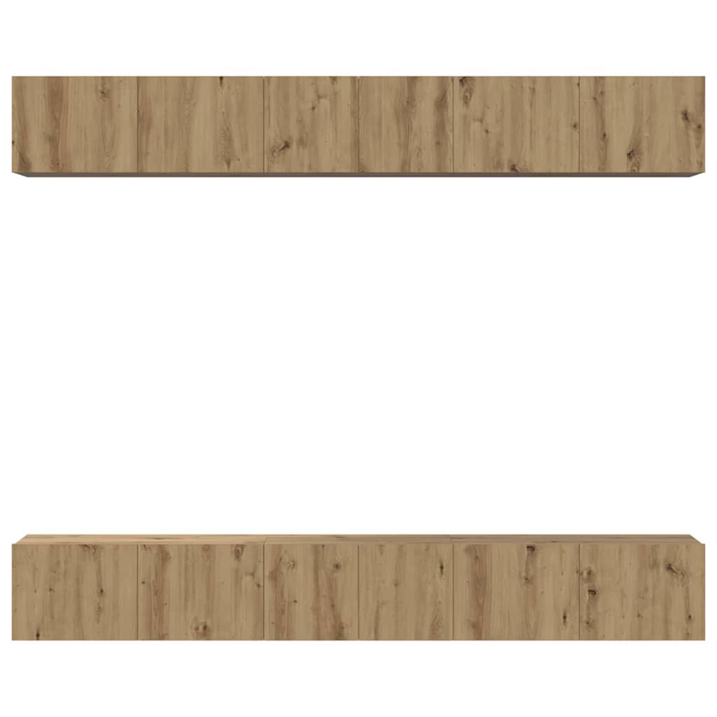 vidaXL Set mobile TV 6 pcs rovere artigianale 80 x 30 x 30 cm