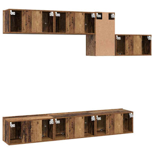 Set mobile TV con cassetto 7 pcs Legno vecchio 60 x 30 x 30 cm 3393486