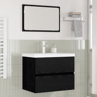 vidaXL Set di mobili per il bagno 3 pcs Rovere nero 60 x 38.5 x 45 cm