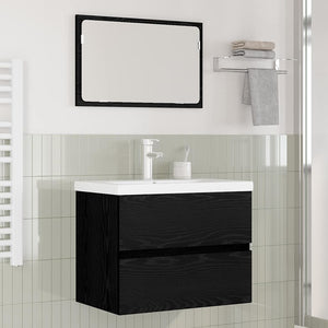 vidaXL Set di mobili per il bagno 3 pcs Rovere nero 60 x 38.5 x 45 cm