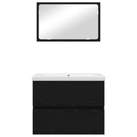 vidaXL Set di mobili per il bagno 3 pcs Rovere nero 60 x 38.5 x 45 cm