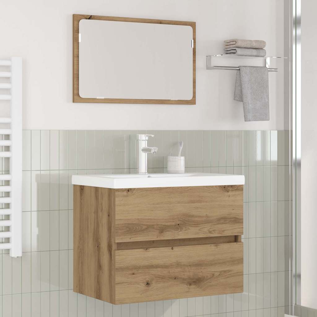 vidaXL Set di mobili per il bagno 3 pcs Rovere nero 60 x 38.5 x 45 cm