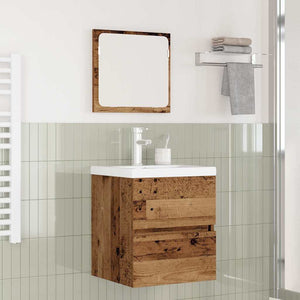 Set di mobili per il bagno 3 pcs Legno Antico e Bianco Media 3393510