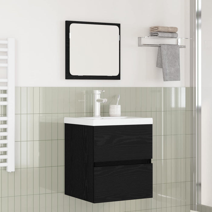 Set di mobili per il bagno 2 pcs Rovere Nero e Bianco 3393511